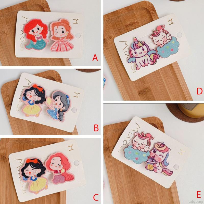 Set 2 kẹp tóc hình ngựa một sừng thời trang cho bé gái