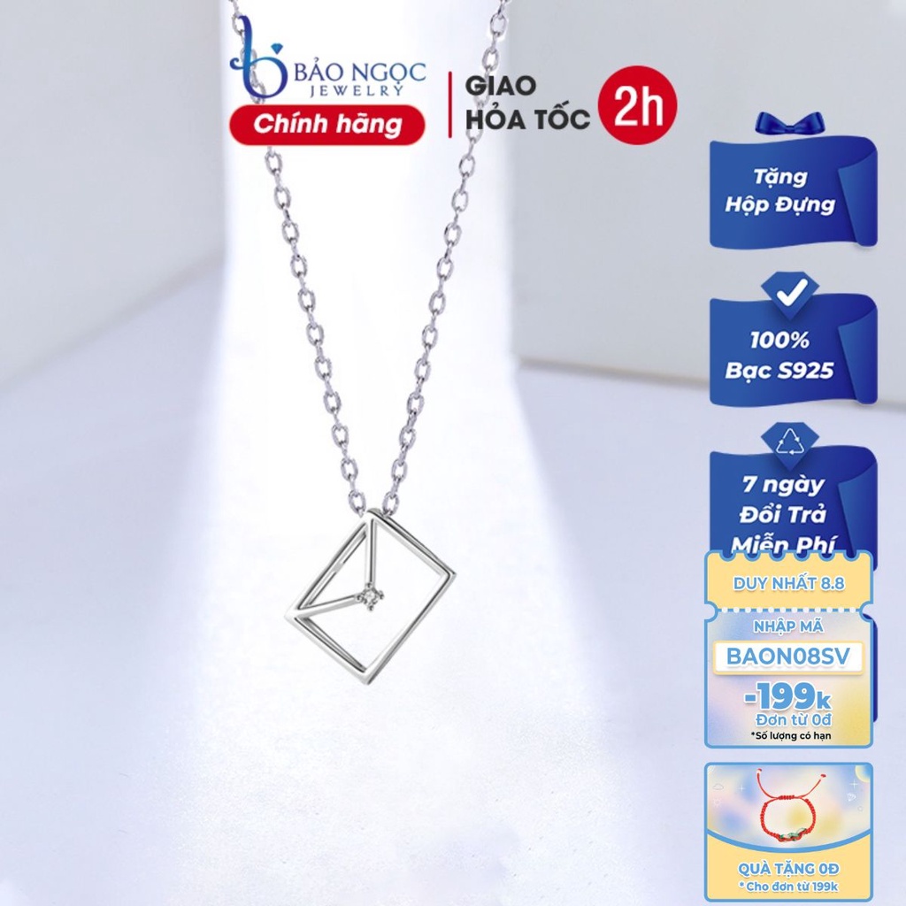 Dây Chuyền Thời Thượng Hình Lá Phong Thư Bạc Ý S925 Gắn Đá Nhỏ DB2659 Bảo Ngọc Jewelry