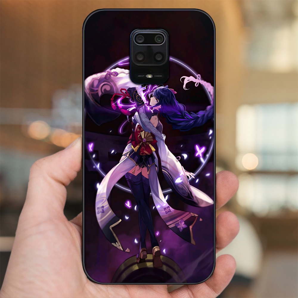 Ốp lưng Xiaomi Redmi Note 9s, Note 9 Pro viền đen in hình Raiden Shogun Genshin Impact