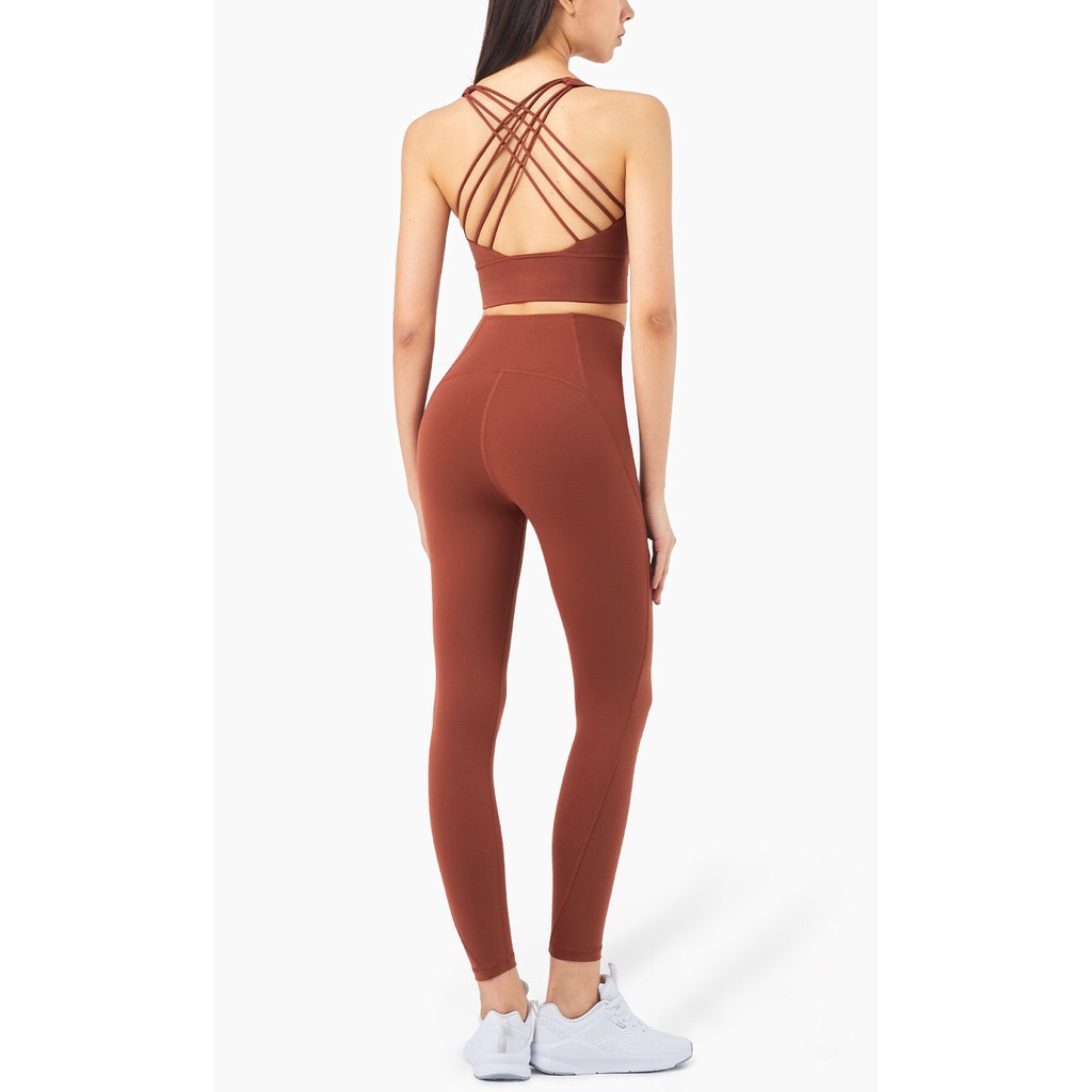 Set trang phục HOPPE FUMENG áo ngực và quần legging dài tập yoga thể thao thời trang dành cho nữ
