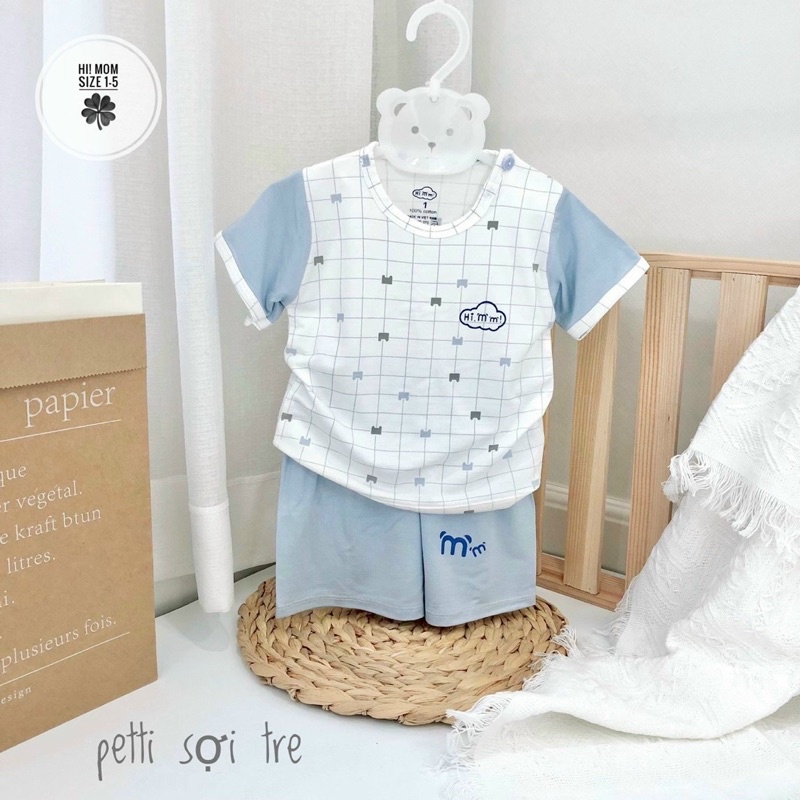 Bộ Cộc Tay Hi!mm Chất Petit Siêu Đẹp Mát Cho Bé