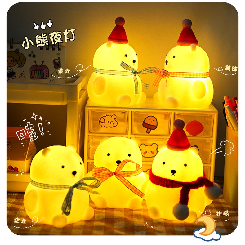 Đèn ngủ mini hình thỏ và chú gấu giáng sinh NOEL cực xinh xắn dễ thương LILA DENNGUTHO55