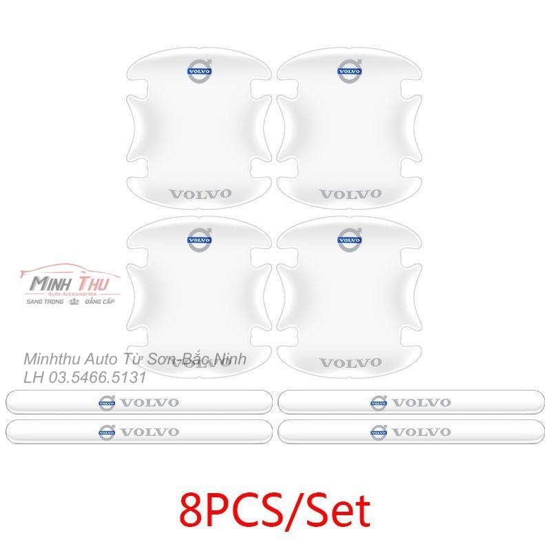 (Volvo) Bộ 10 Miếng Dán Silicon Chống Xước Hõm Cửa, Tay Nắm Cửa và Gương Xe Volvo
