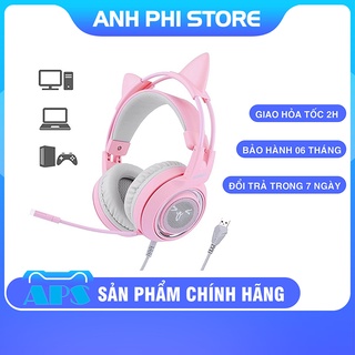 Tai nghe chụp tai chuyên Game cao cấp Somic G951 Pink hồng tai mèo - USB Sound 7.1