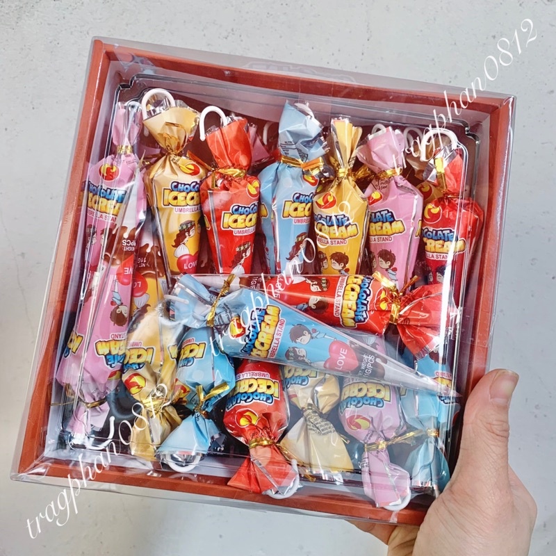 Kẹo socola hình kem ô dù sắc màu (cây 11g)