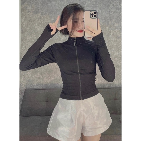 ÁO KHOÁC CROP DỆT NEW GYM,THỂ THAO,YOGA
