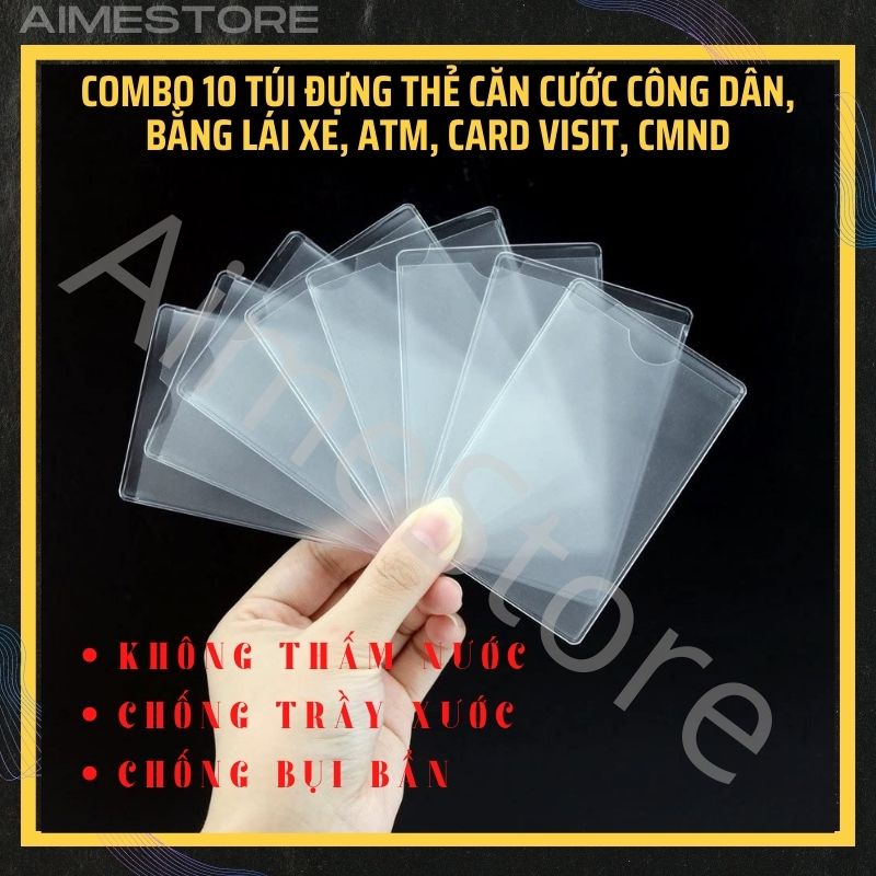 COMBO 10 Vỏ Bao Bảo Vệ Căn Cước Thẻ ATM Thẻ Sinh Viên Học Sinh Thẻ Nhân Viên -Tránh Bị Trầy Xước Bụi Bẩn - AimeStore