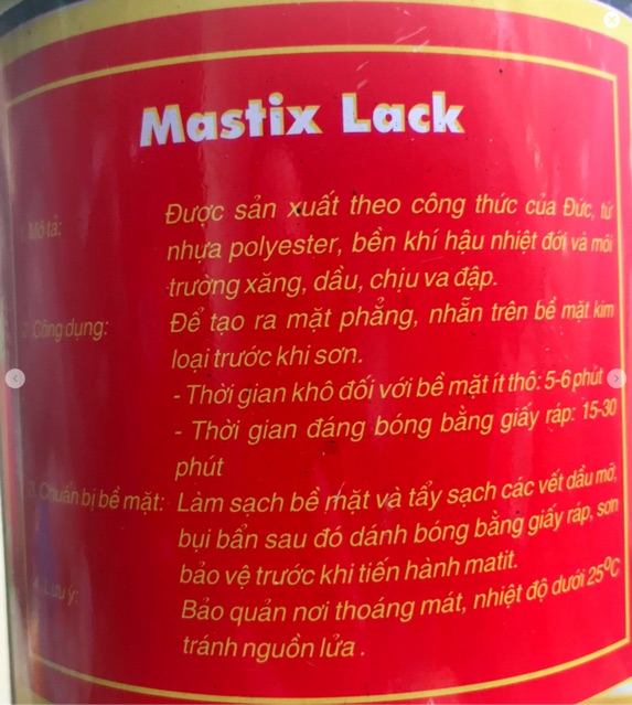 Bả matit 1 thành phần mastix lack