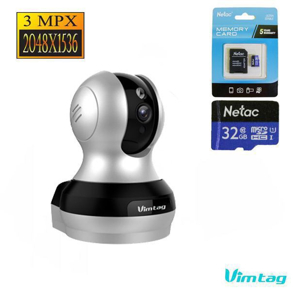 CAMERA IP WIFI - VIMTAG VT362, 3.0MPX, SIÊU NÉT, GÓC SIÊU RỘNG, MODEL 2020 TẶNG THẺ NHỚ 32G