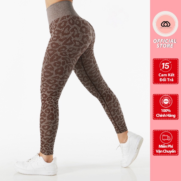 Quần Legging Họa Tiết Da Beo Tập Thể Thao Thoải Mái Vận Động