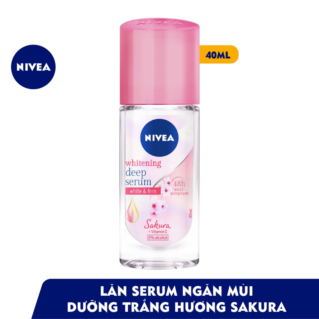 Lăn ngăn mùi Nivea serum trắng mịn hương hoa Sakura (40ml) - 85306