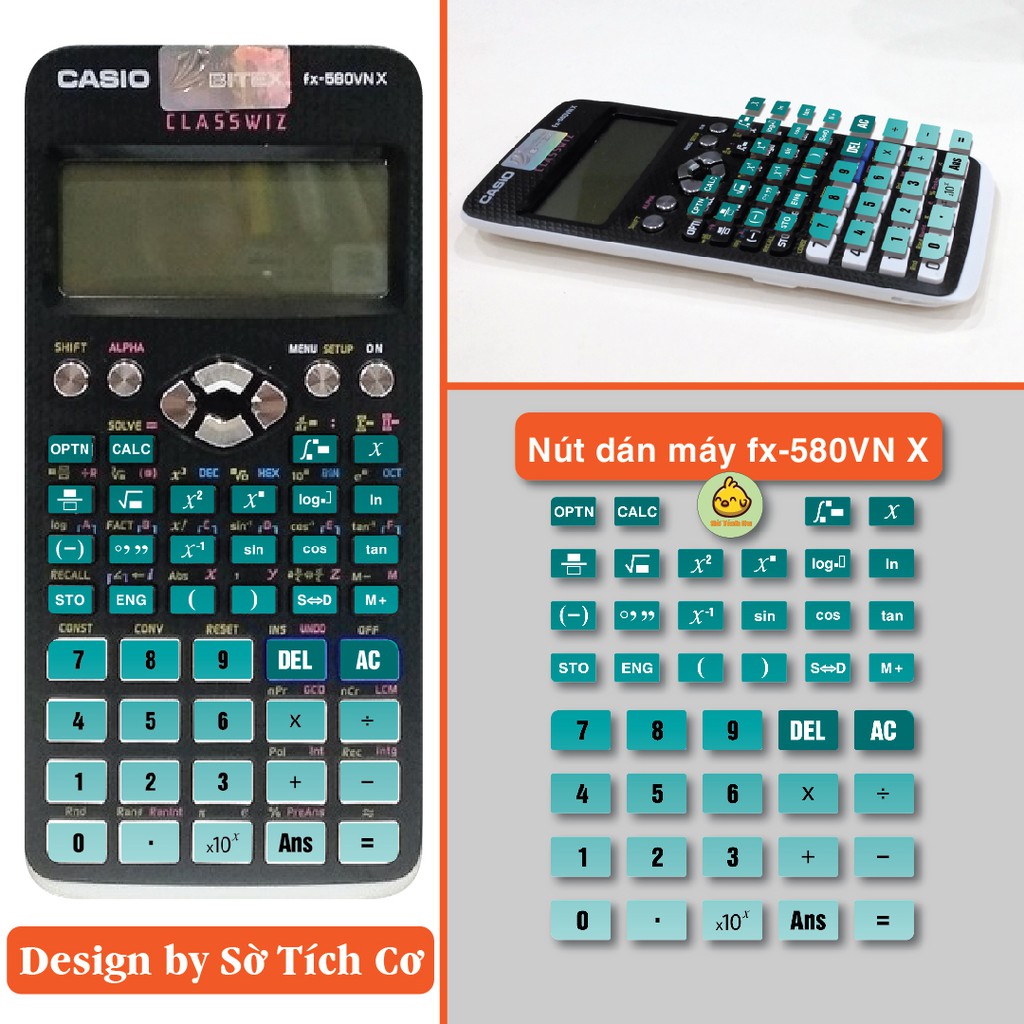 Dán Bàn Phím FX580vn-x - Miếng decal dán bàn phím máy tính casio nhiều màu sắc MSP: Phim580
