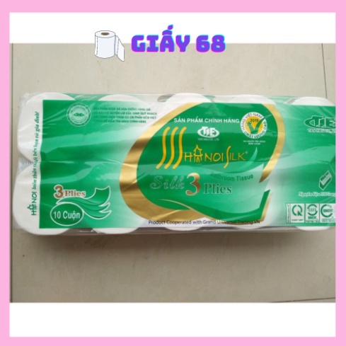 Giấy vệ sinh Hà Nội bịch 10 cuộn không lõi có lõi siêu dai
