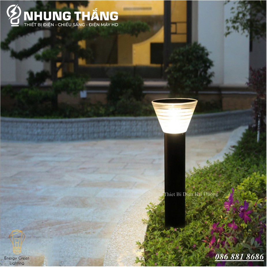 Đèn Cột Sân Vườn Hình Nón DSV-2180 - Chiều Cao 80cm - Sử Dụng Điện Và Dùng Năng Lượng Mặt Trời - Chống Nước IP65