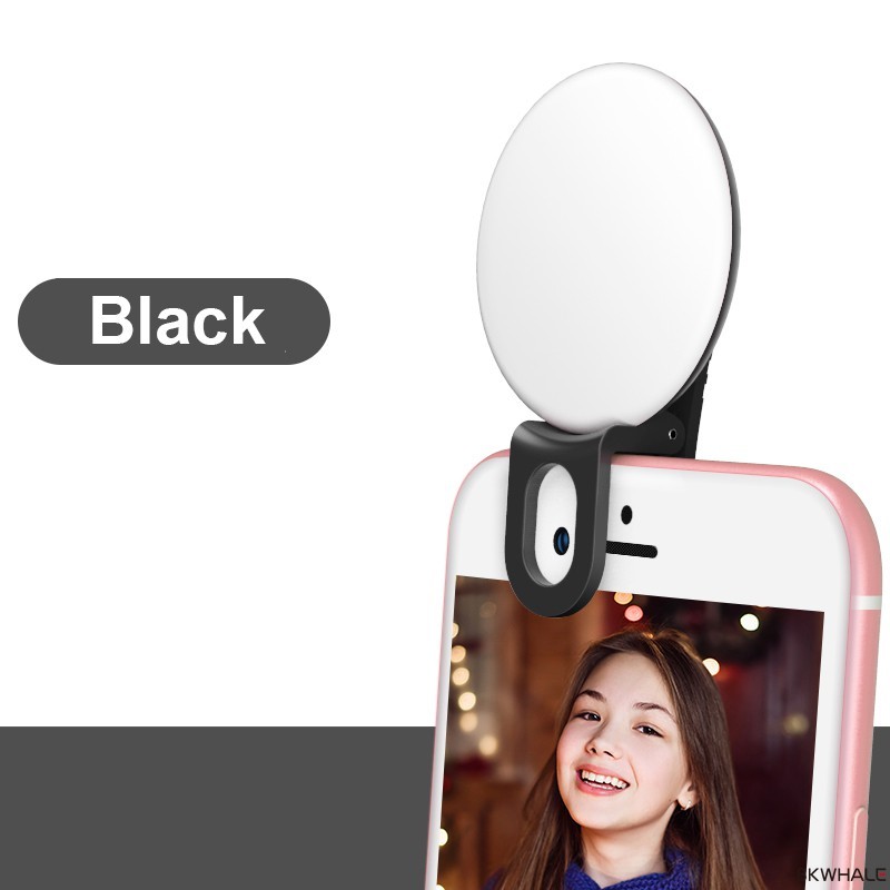 Đèn LED Tròn Mini Hỗ Trợ Chụp Ảnh Selfie Có Thể Sạc Lại Điện Thoại