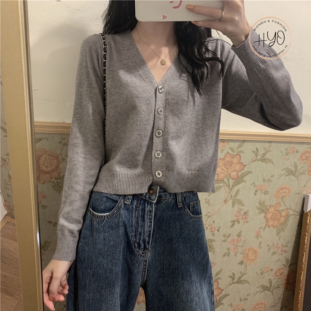 Áo khoác cardigan len mỏng trơn ulzzang hàng Quảng Châu