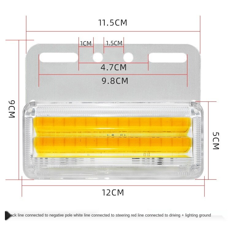 Đèn Led 24v Cob Siêu Sáng Chống Nước Gắn Hông Xe Tải