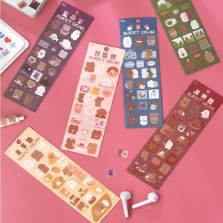 2 Miếng dán sổ nhật ký hình chú gấu DIY dễ thương xinh xắn