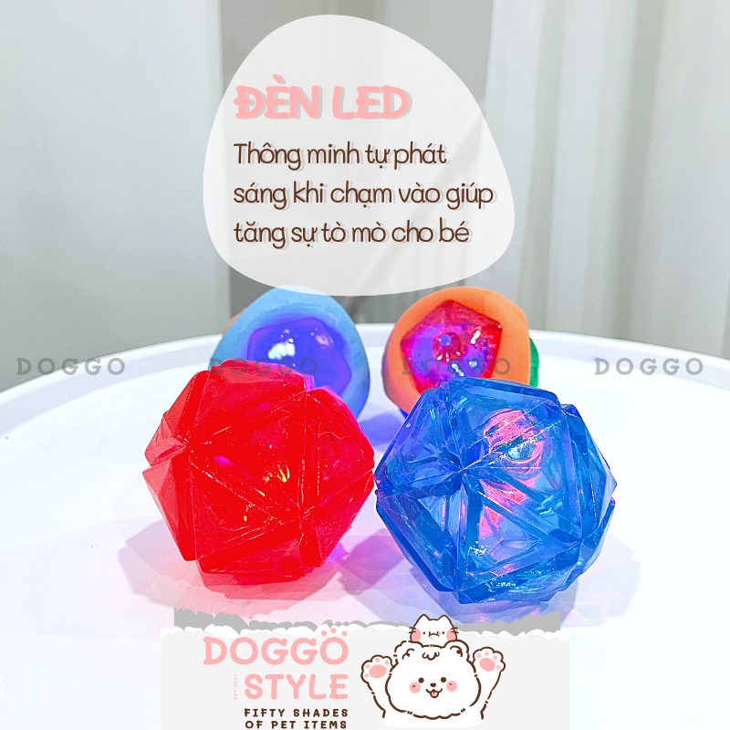 Đồ Chơi Cho Chó Bóng Lục Giác Phát Sáng Doggostyle Chất Liệu TPR Cao Cấp Giúp Làm Sạch Răng Giảm Stress Cho Thú Cưng