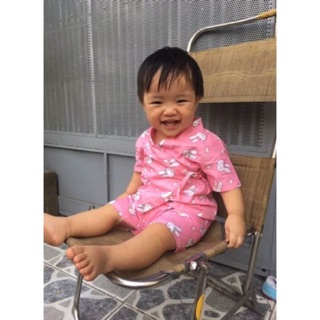 Bộ Yukita bé gái màu hồng hình con thỏ