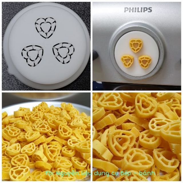 Khuôn nui hình tim, hoa sử dụng cho máy làm mì Philips