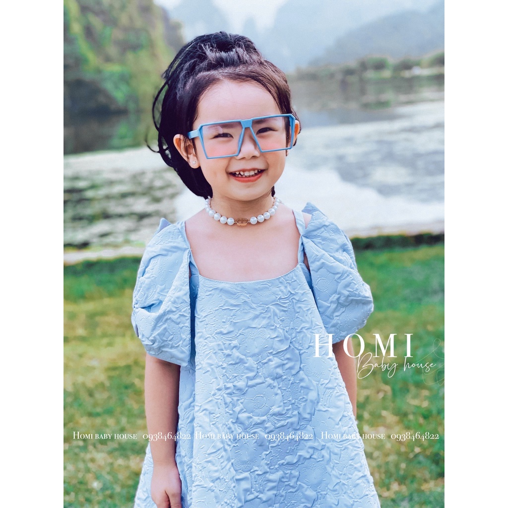 Váy bé gái HOMI BABY HOUSE đầm công chúa Fiona màu trắng/xanh/hồng cho bé dự tiệc dạo phố