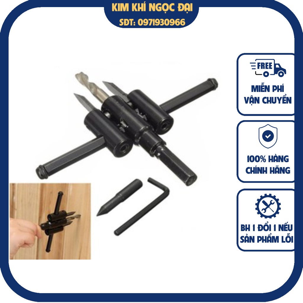 Mũi Khoan Khoét Lỗ Thùng Loa, Lỗ Đèn Thạch Cao Âm Trần 120mm 200mm 300mm (Bộ Mũi Khoét Lỗ Gỗ Thạch Cao Trần)d