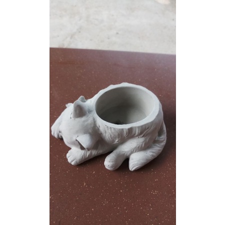 Chậu xi măng  thú trồng sen đá xương rồng hình mèo dễ thương.tô tượng