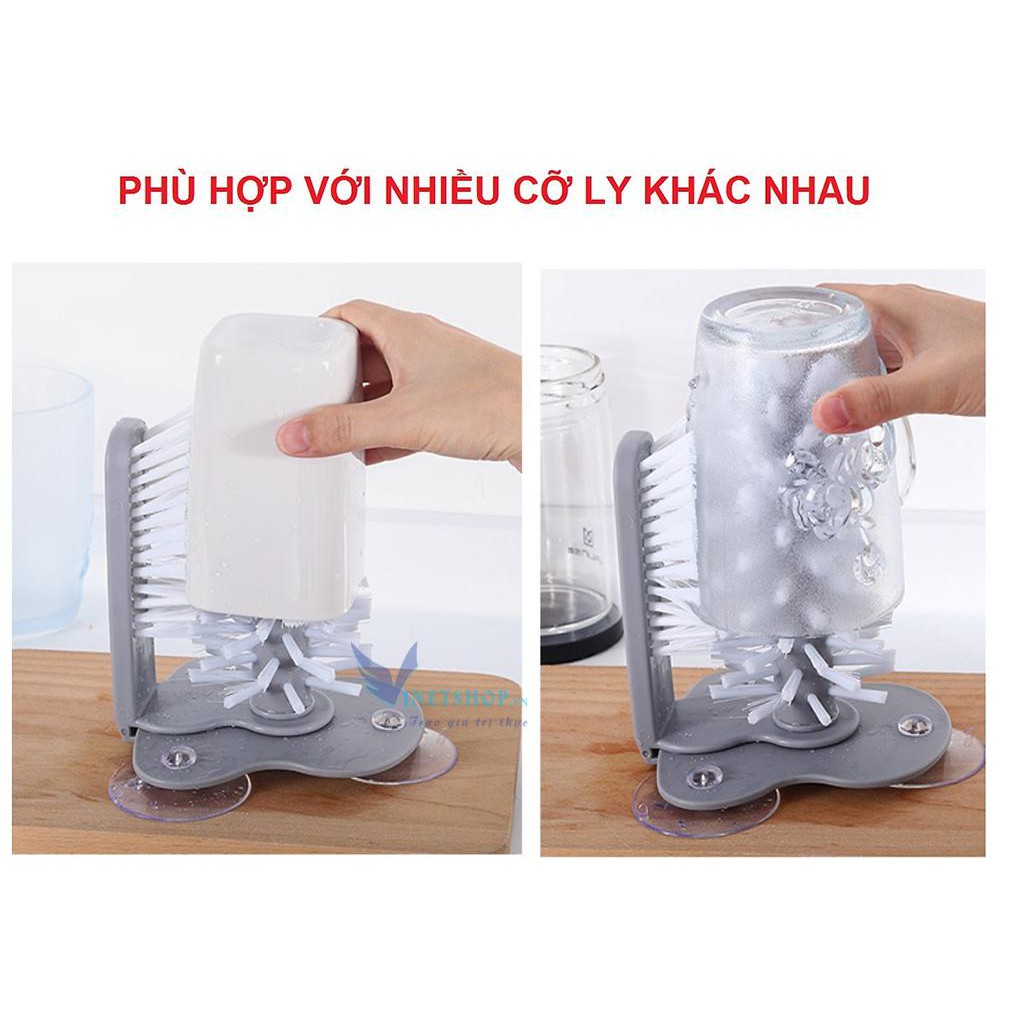 Bàn chải rửa ly cốc - Dụng cụ cọ rửa ly tiện lợi, dụng cụ nhà bếp thông minh rửa cốc chén 2 mặt cùng lúc -dc3835