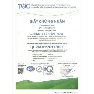 1 chiếc khẩu trang vải kháng khuẩn PROTECH MASK