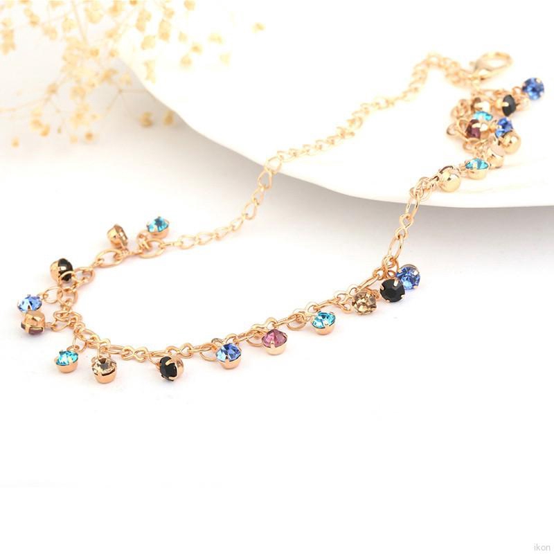 Lắc chân phối tua rua đá nhiều màu xinh xắn cho nữ | BigBuy360 - bigbuy360.vn