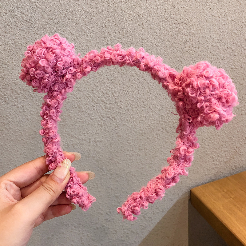 Cài tóc tai gấu bằng lông kiểu Hàn Quốc dễ thương