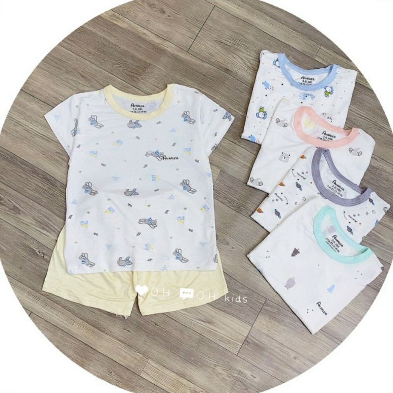 Bộ quần áo CỘC TAY cotton thun lạnh A3 Minky mom cho bé sơ sinh bé trai bé gái từ 0-18 tháng (Giao mẫu ngẫu nhiên)