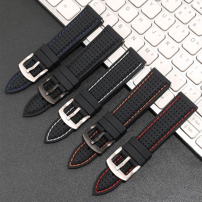 8-28✈Seiko không thay đổi. Bộ 5 Dây Đồng Hồ Thể Thao Casio Tisso 20 22 24mm Bằng Silicone Chống Thấm Nước