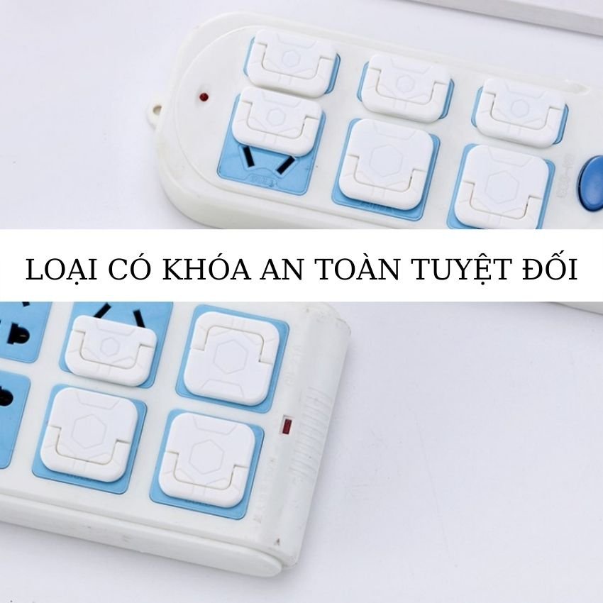 Bịt ổ Điện An Toàn Cho Bé Có Khóa Chốt Chống Giật