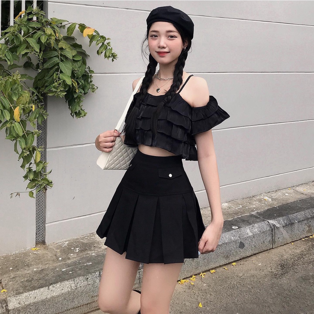 THE FANCE | Áo trễ vai vải ánh kim có lót sang chảnh SAKURA OFF SHOULDER