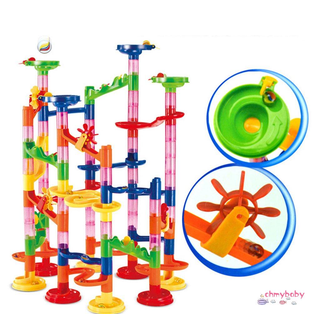 【OMB】 Marble Run Race Coaster Set Run Railway Toys Construction Building Blocks Set