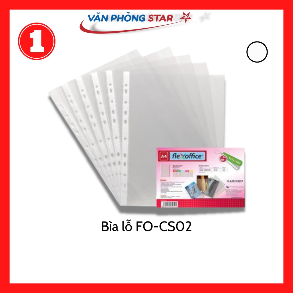 Bìa lỗ FO-CS02 không viền màu FlexOffice