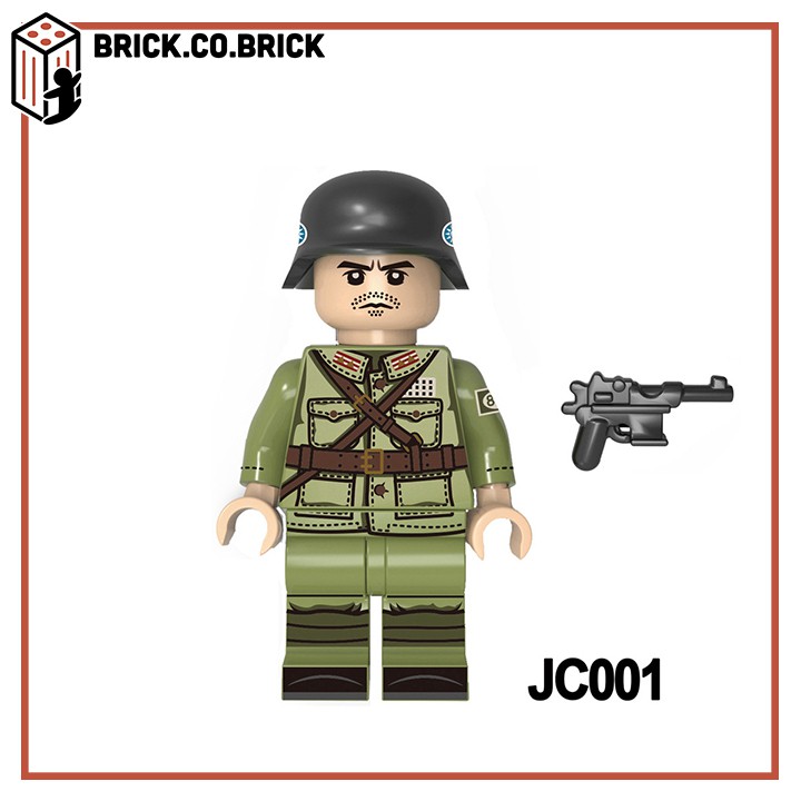 Lính Trung Quốc Mô Hình Đồ Chơi Lắp Ráp Non LEGO Lính Quân Đội Thế Chiến Minifigure China Soldier World War JC001-JC004