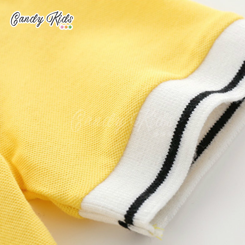 Áo Thun Polo Cotton Ngắn Tay Thời Trang Cho Bé Trai