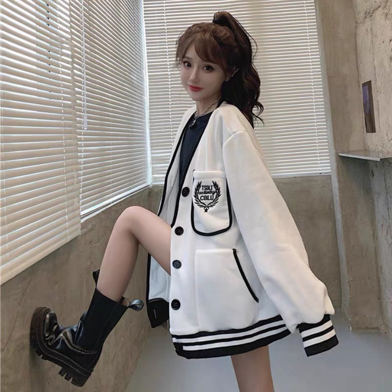 ÁO KHOÁC CARDIGAN NỮ PHỐI NÚT GÀI XINH XINH SIÊU CUTE THÊU HỌA  TIẾT CHẤT LIỆU CAO CẤP