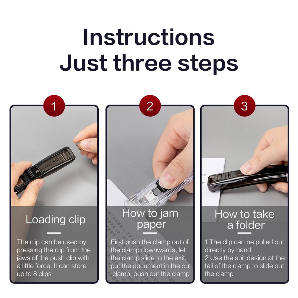 Kẹp Giấy Mini Không Cần Kẹp Tiện Dụng Cho Học Sinh / Văn Phòng