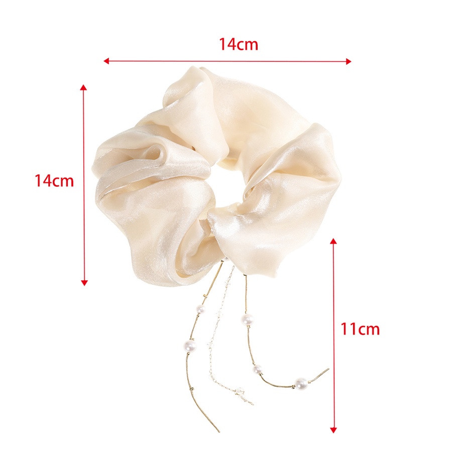 Dây buộc tóc lụa trang trí ngọc trai giả phong cách Hàn Quốc thanh lịch xinh xắn