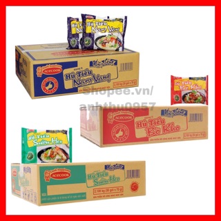 Thùng 30 Gói Hủ Tiếu Nhịp Sống 3 Vị (Nam Vang, Sườn Heo, Bò Kho) gói 70g