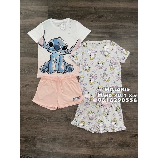 B162 - Bộ thun nhiều hình hoạt hình DT cộc cho mẹ và bé