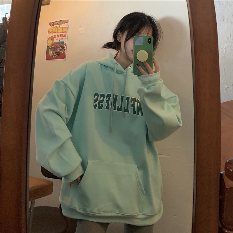 Áo Hoodie Nỉ Bông Unisex WELLNESS Dài Tay Túi Bụng