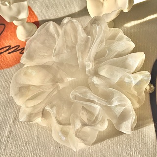 Scrunchies Lưới sọc trắng