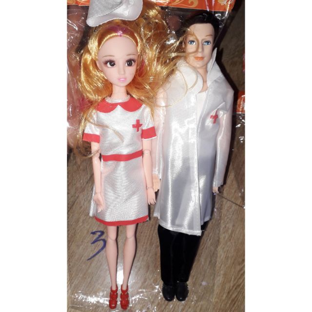 Sét 2 bé khớp Bác sĩ Nữ mắt ngọc và bác sĩ nam có 11 khớp cao 30cm bằng nhựa