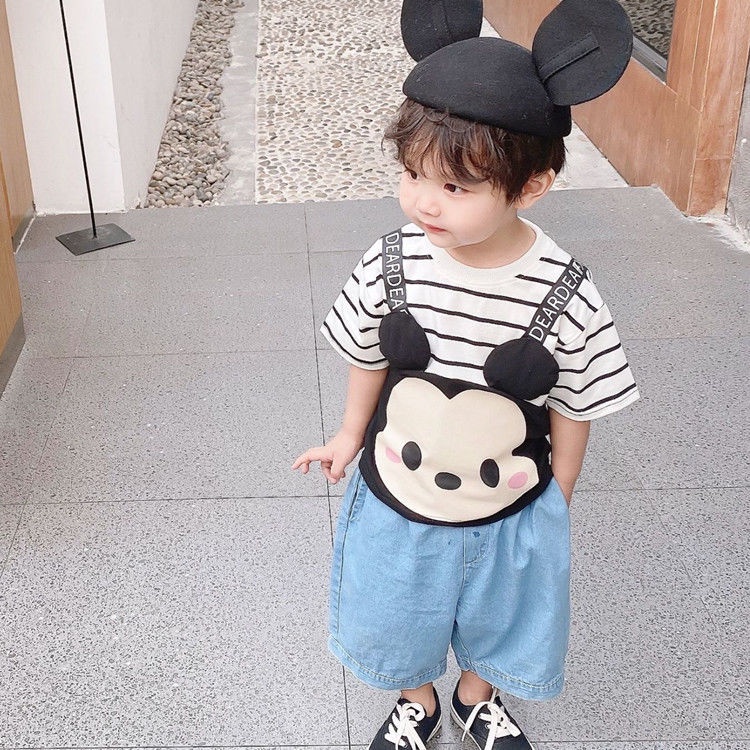 Áo Thun Ngắn Tay Họa Tiết Hoạt Hình Thời Trang Mùa Hè Hàn Quốc Dành Cho Bé Trai 2023