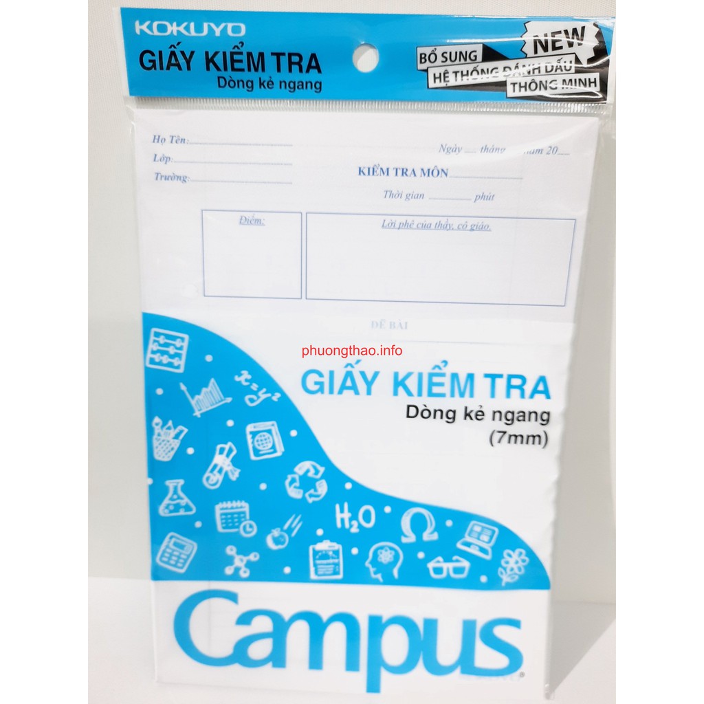 Giấy kiểm tra kẻ ngang Campus 25 tờ đôi